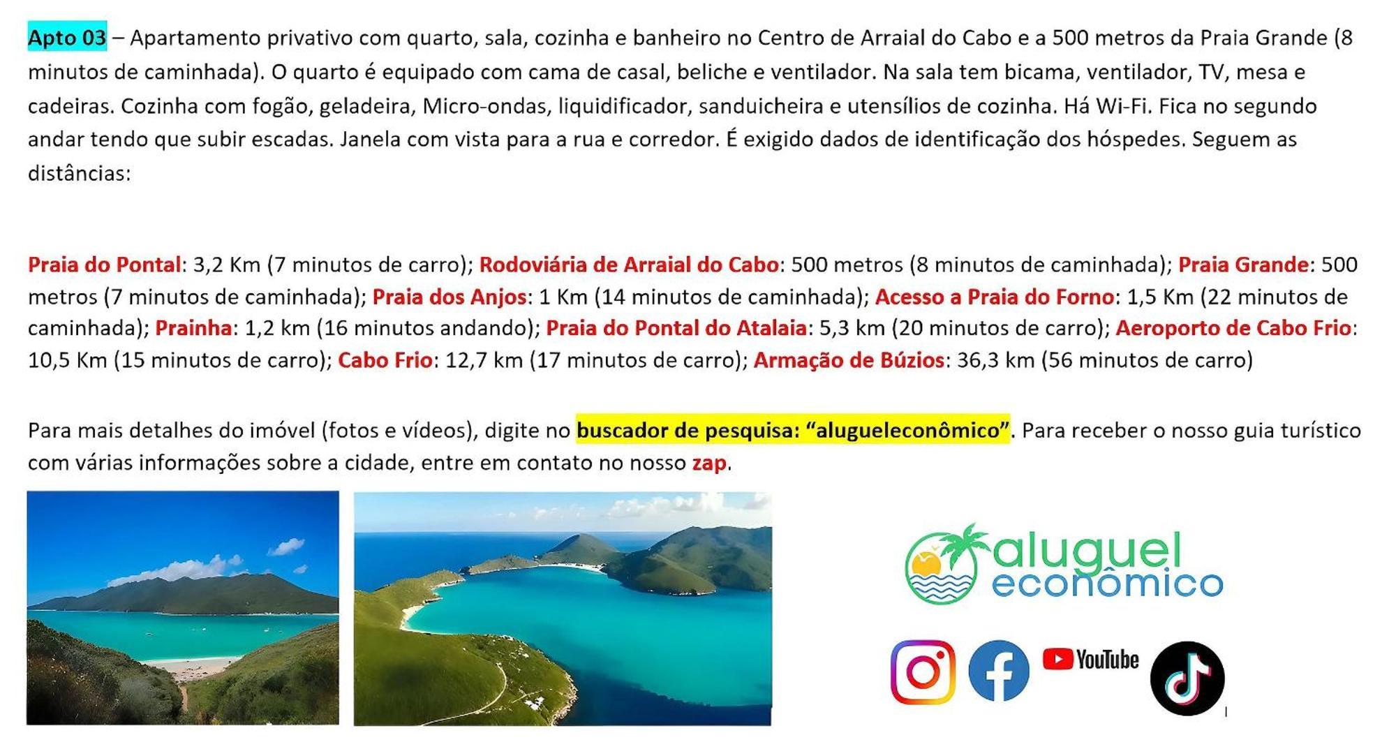 Arraial Do Cabo - Brisas Do Farol - Aluguel Economico Apartment Ngoại thất bức ảnh