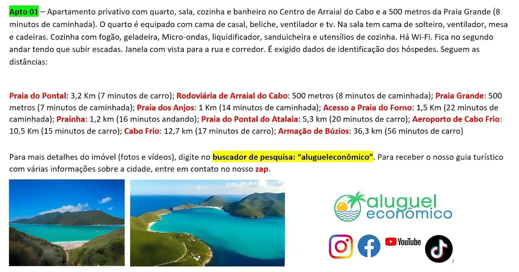 Arraial Do Cabo - Brisas Do Farol - Aluguel Economico Apartment Ngoại thất bức ảnh