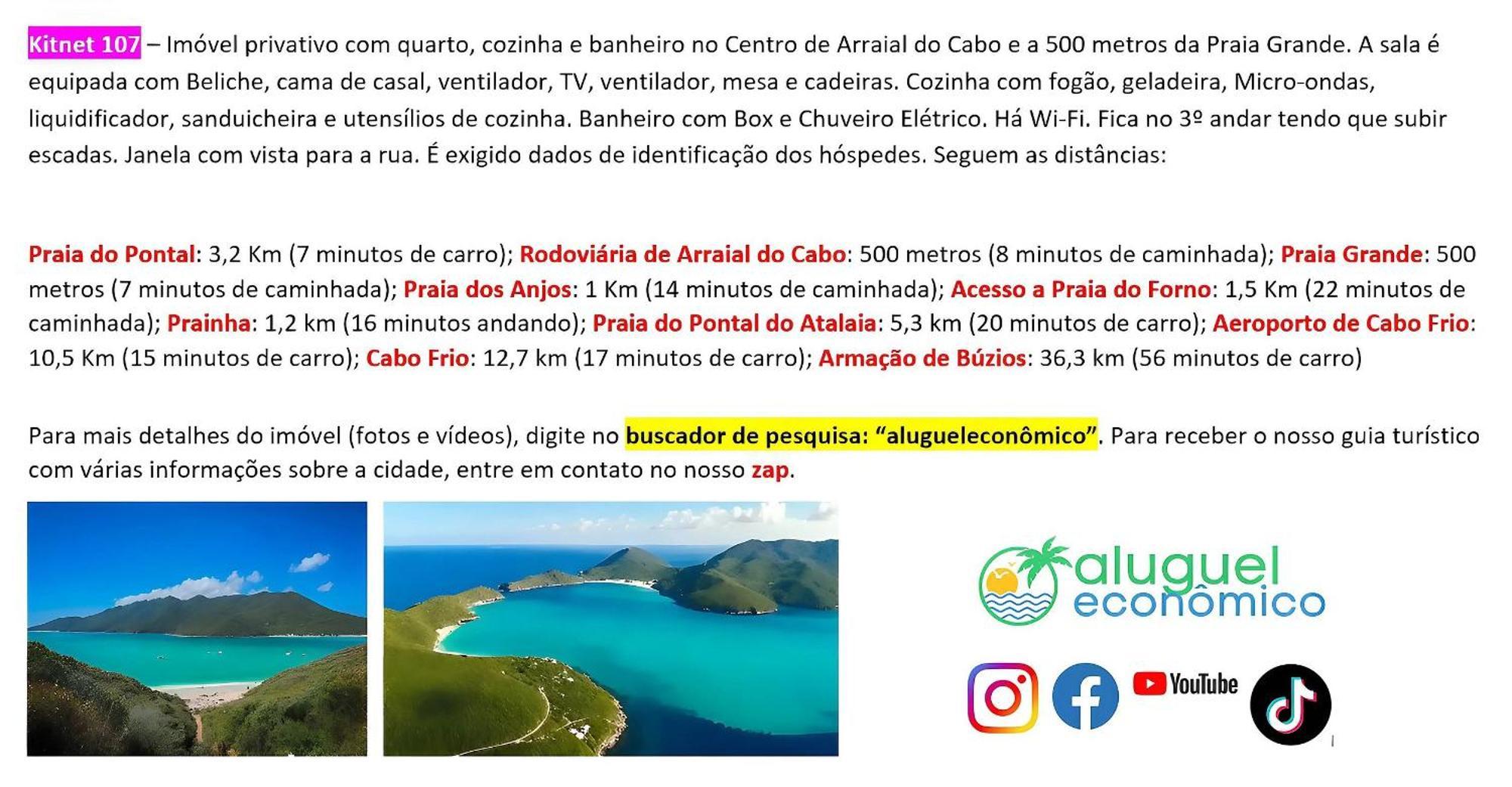 Arraial Do Cabo - Brisas Do Farol - Aluguel Economico Apartment Ngoại thất bức ảnh