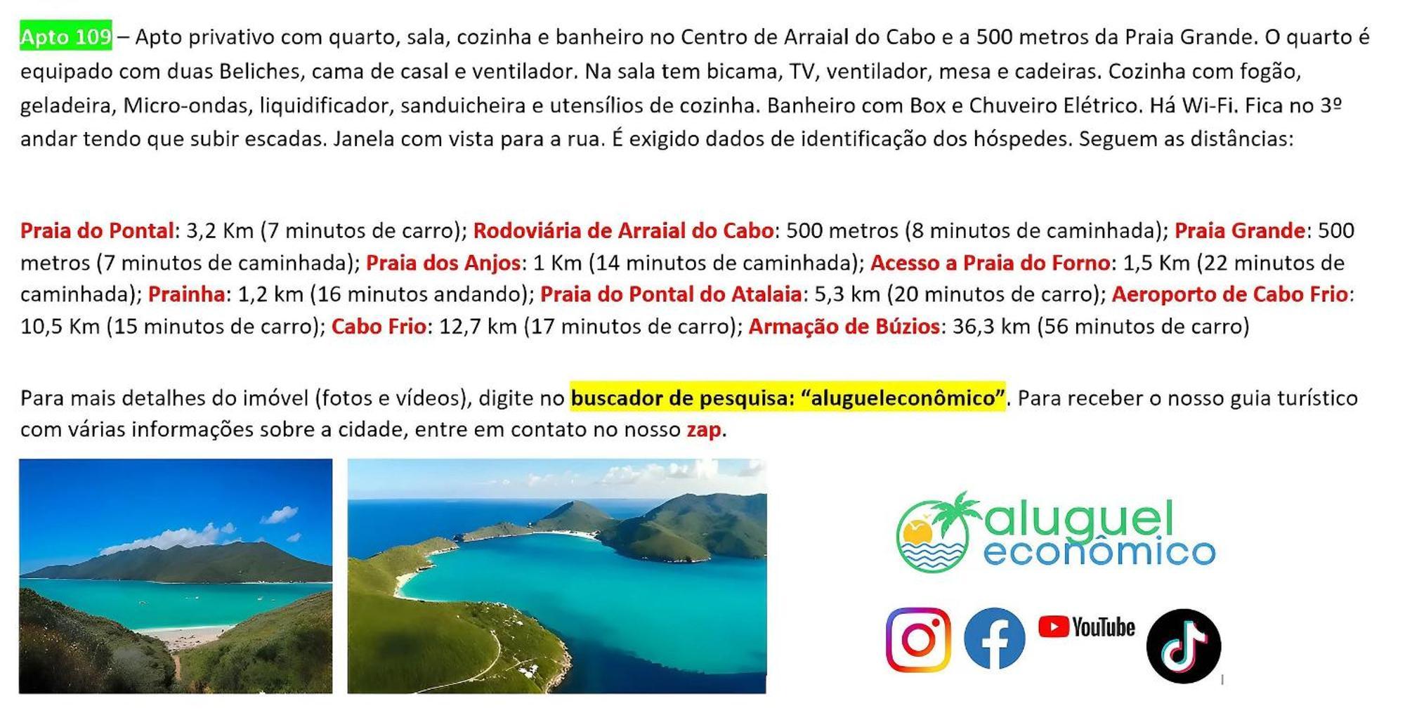 Arraial Do Cabo - Brisas Do Farol - Aluguel Economico Apartment Ngoại thất bức ảnh