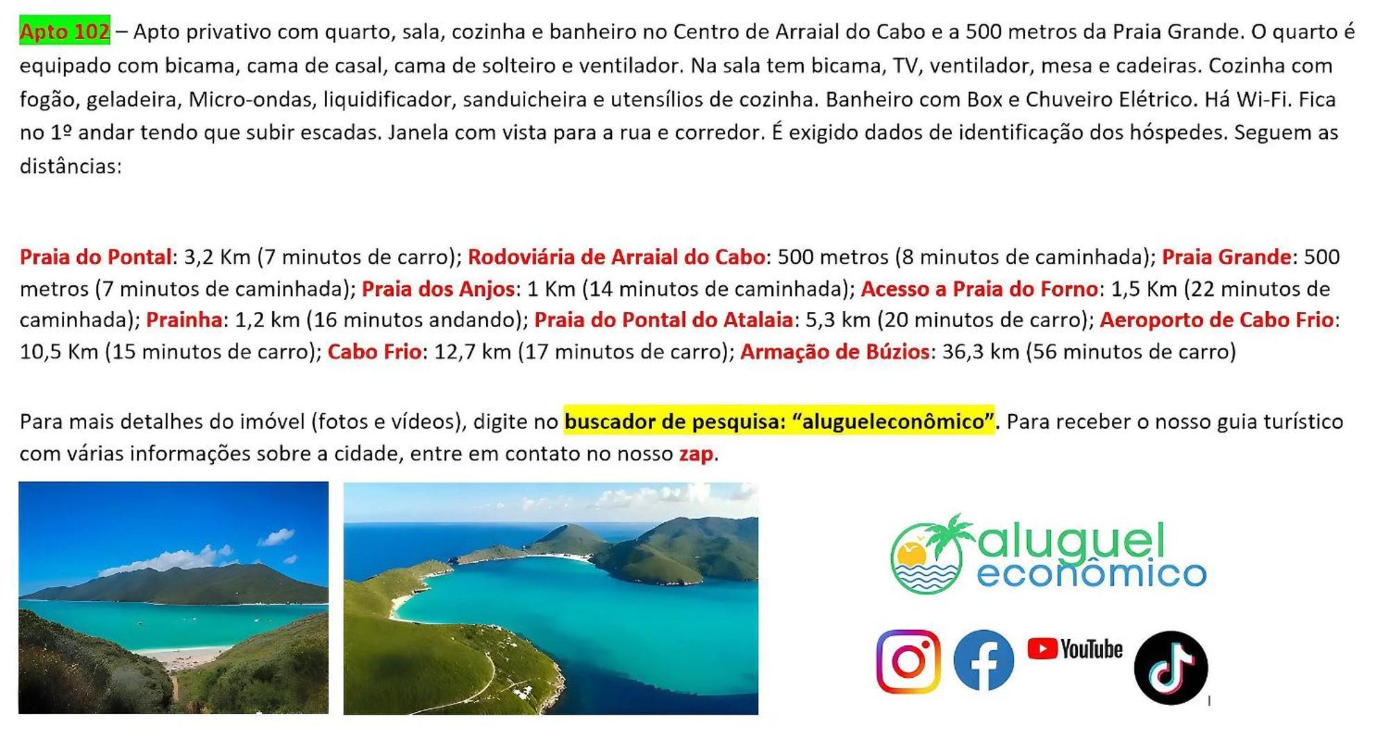 Arraial Do Cabo - Brisas Do Farol - Aluguel Economico Apartment Ngoại thất bức ảnh