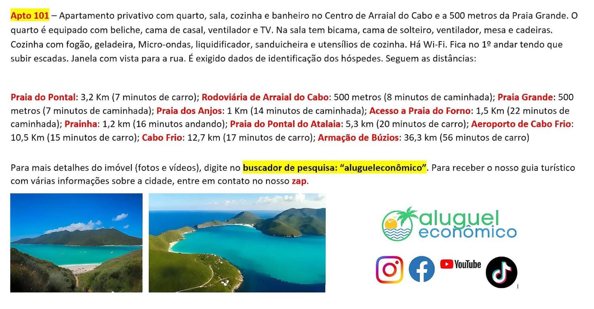 Arraial Do Cabo - Brisas Do Farol - Aluguel Economico Apartment Ngoại thất bức ảnh