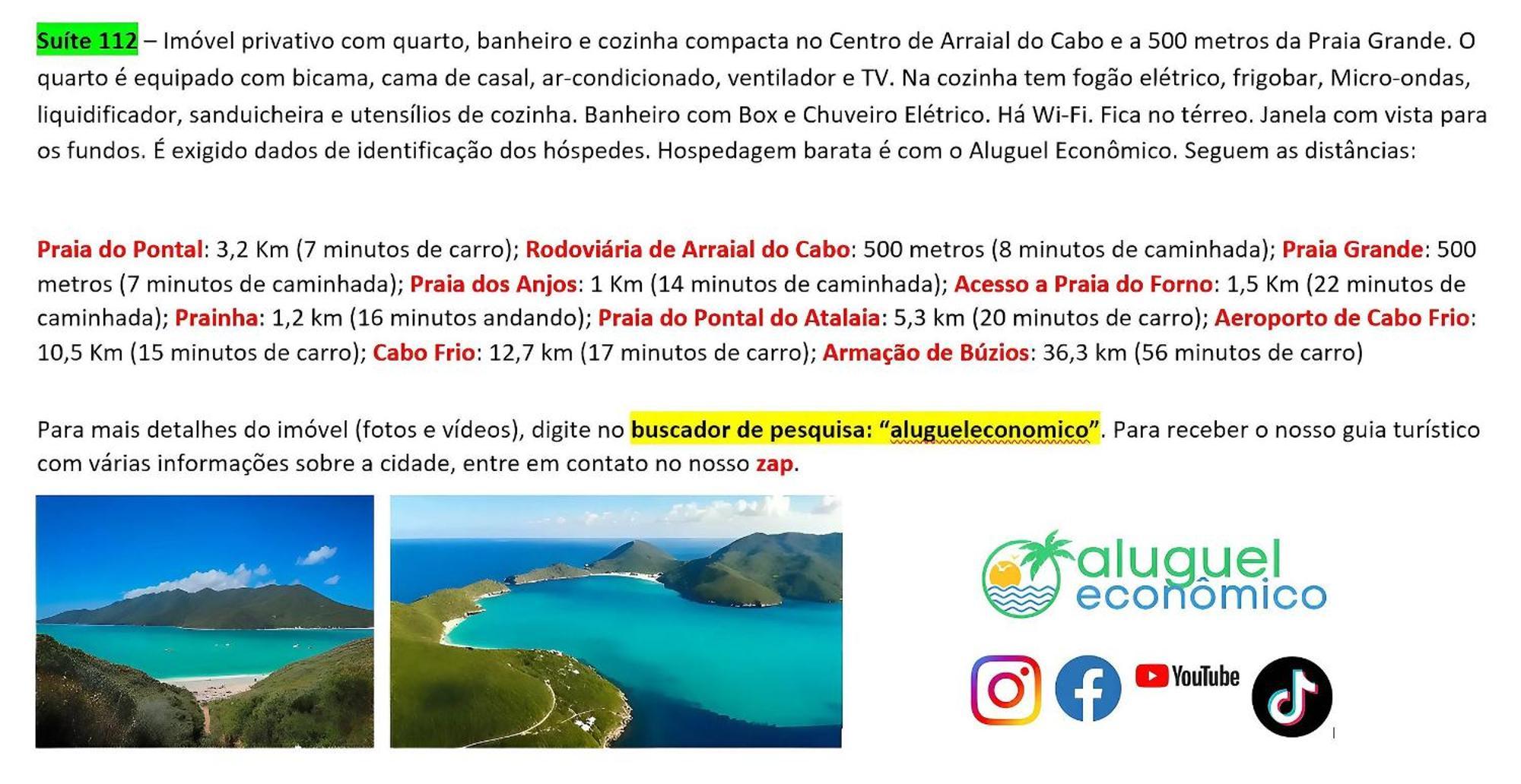 Arraial Do Cabo - Brisas Do Farol - Aluguel Economico Apartment Ngoại thất bức ảnh