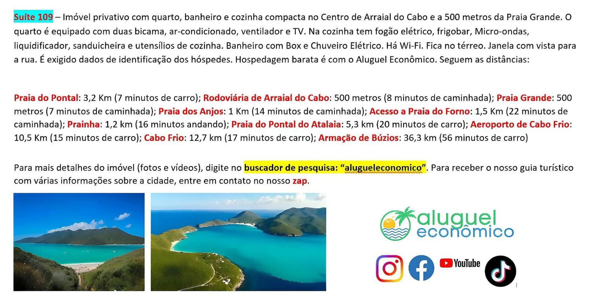 Arraial Do Cabo - Brisas Do Farol - Aluguel Economico Apartment Ngoại thất bức ảnh