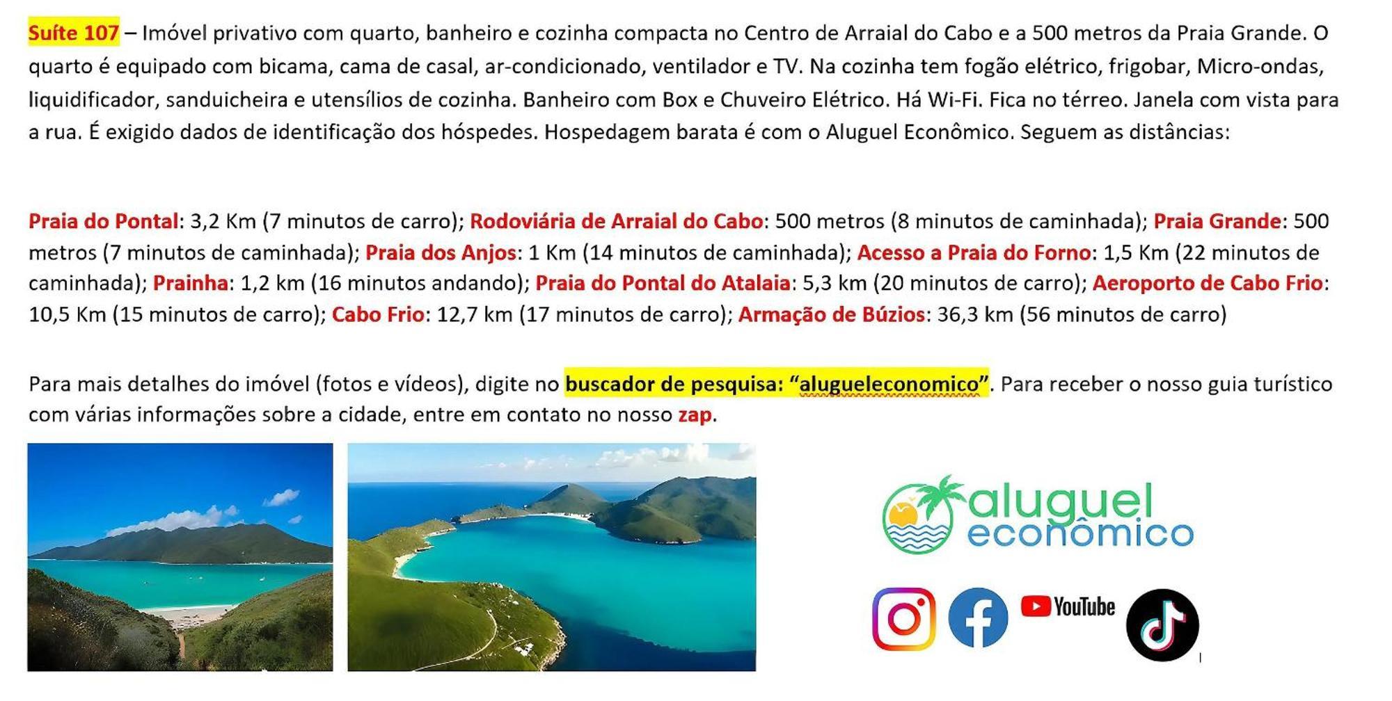 Arraial Do Cabo - Brisas Do Farol - Aluguel Economico Apartment Ngoại thất bức ảnh