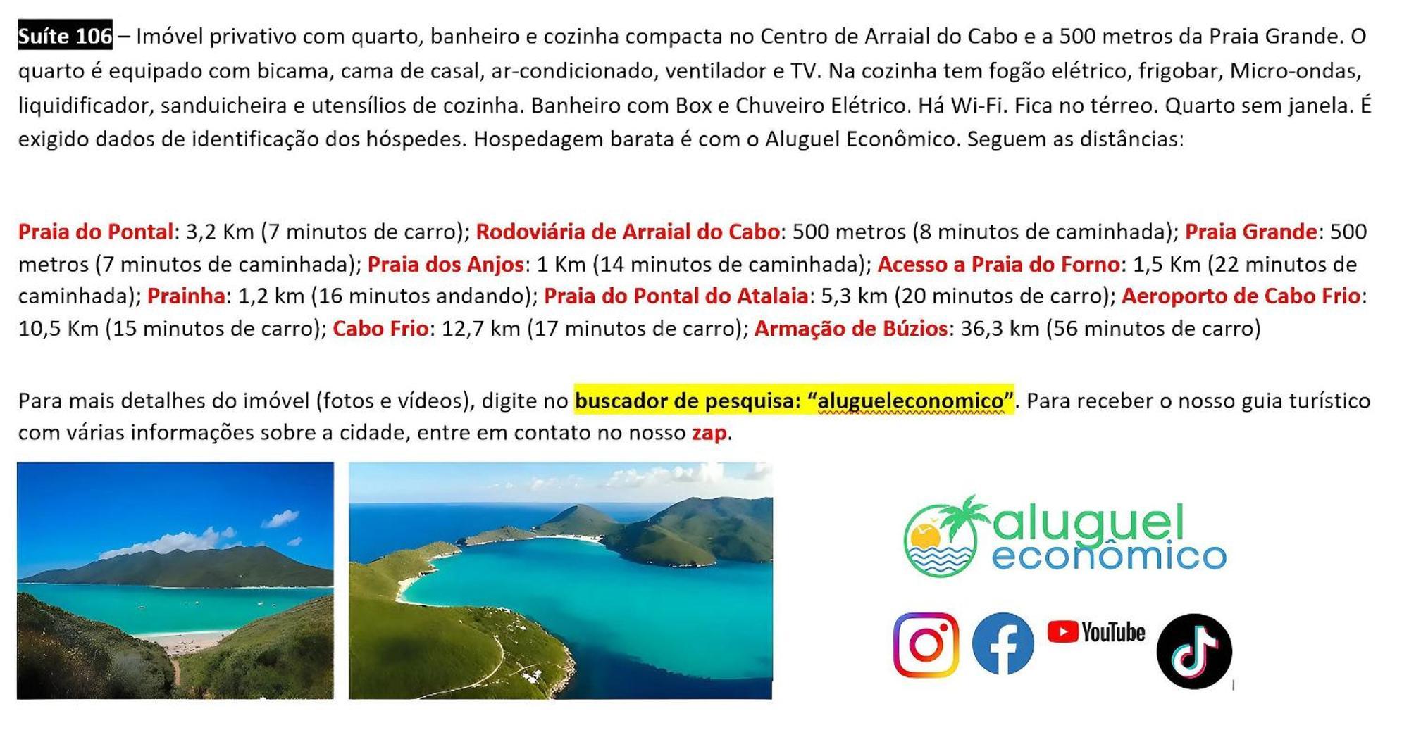 Arraial Do Cabo - Brisas Do Farol - Aluguel Economico Apartment Ngoại thất bức ảnh