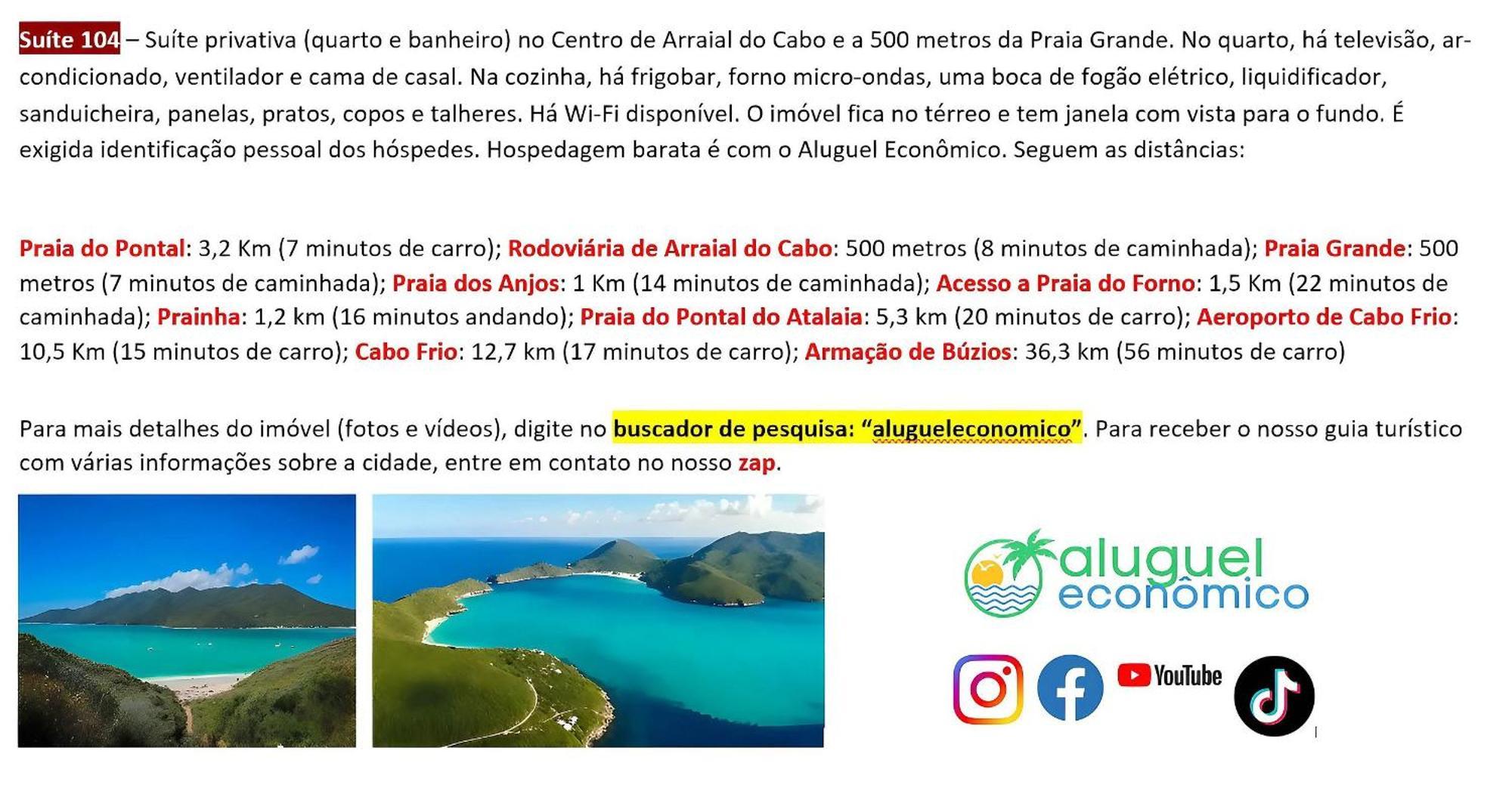 Arraial Do Cabo - Brisas Do Farol - Aluguel Economico Apartment Ngoại thất bức ảnh