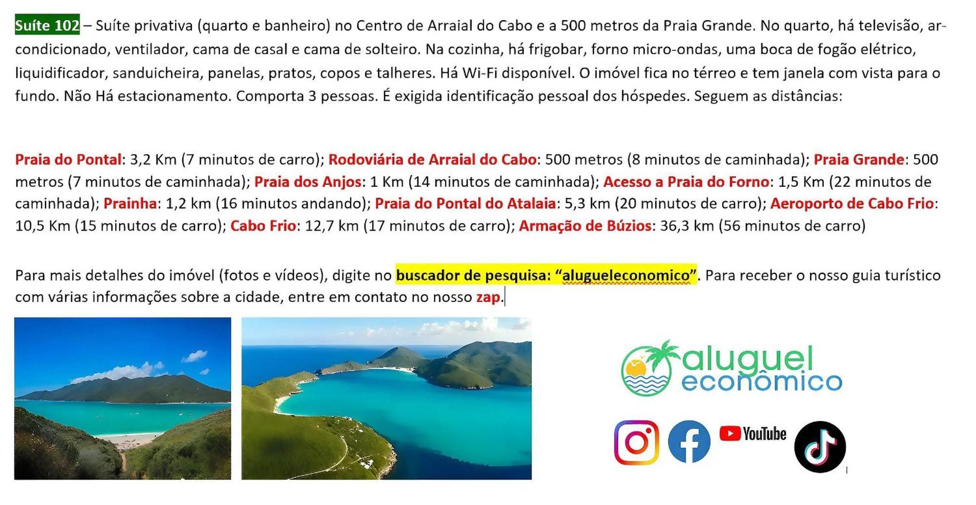 Arraial Do Cabo - Brisas Do Farol - Aluguel Economico Apartment Ngoại thất bức ảnh
