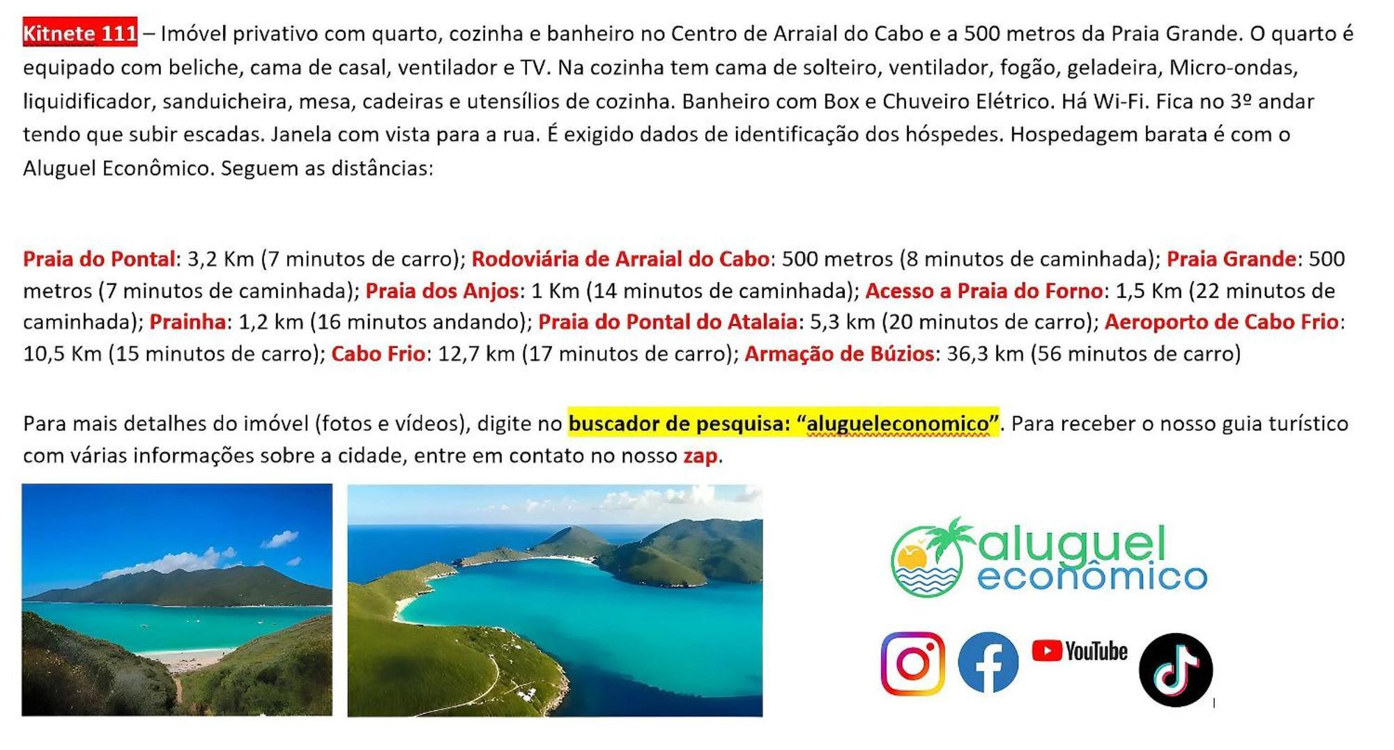 Arraial Do Cabo - Brisas Do Farol - Aluguel Economico Apartment Ngoại thất bức ảnh