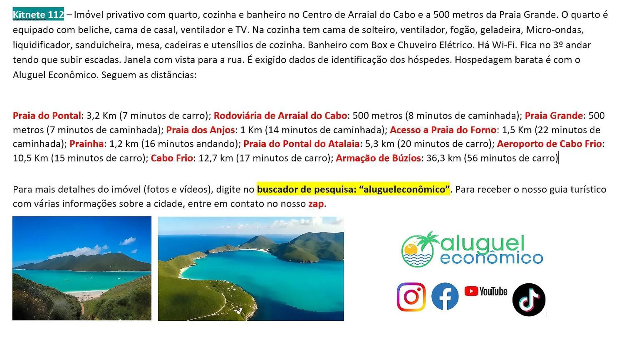 Arraial Do Cabo - Brisas Do Farol - Aluguel Economico Apartment Ngoại thất bức ảnh